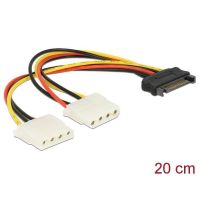 Power SATA 15pin > 2x 4pin Molex female Cable