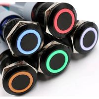 19MM Vandal Black / RGB LED Ring, Multi Color