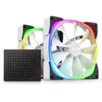 NZXT Aer RGB 2 Fan 140mm Twin & Controller - White (2-pack)