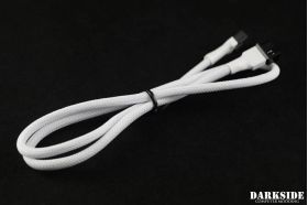 DarkSide 4-Pin 70cm (27″) M/F PWM Fan Sleeved Extension Cable - White