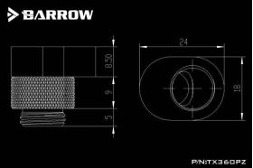 Barrow G1/4 Offset 360 Degree Rotary Adapter - White