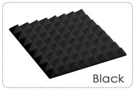 Arrowzoom Acoustic Panels Sound Absorption Studio Soundproof Foam - Pyramid Tiles - 50 x 50 x 5 cm Black