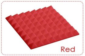Arrowzoom Acoustic Panels Sound Absorption Studio Soundproof Foam - Pyramid Tiles - 50 x 50 x 5 cm Red