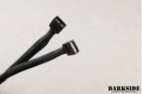 DarkSide 5v 3-pin D-RGB 2-Way splitter cable – Jet Black Sleeved