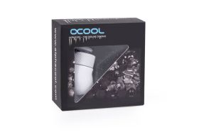 Alphacool Eiszapfen angled adaptor 45° rotatable G1/4 outer thread to G1/4 inner thread - White