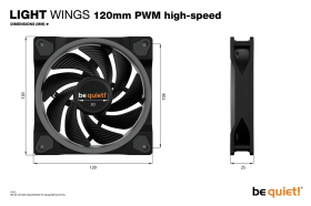 Be Quiet! Light Wings 120mm PWM High-speed - Triple Pack