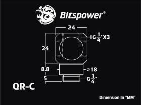 Bitspower G1/4" Deluxe White Q-Rotary IG1/4"X3 Extender - BP-DWQR-C