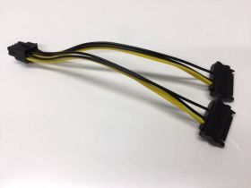Internal power adapter cable for 8-pin (2x 4-pin) EPS12V / CPU, 8 pin to SATA x 2 pcs