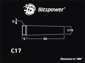 Bitspower G1/4" Carbon Black Aqua-Pipe I - BP-CBWP-C17