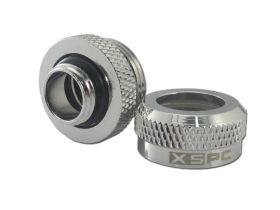 XSPC G1/4" to 14/10mm PETG/Acrylic/Hard Tube Triple Seal Fitting - CHROME