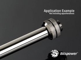 Bitspower None Chamfer Brass Hard Tubing OD12MM Black Sparkle - Length 500 MM - BP-NCBHT12BS-L500