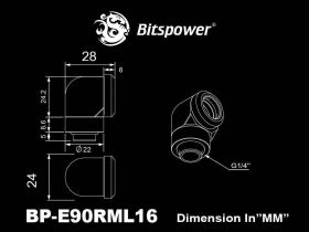 Bitspower Deluxe White Enhance Rotary G1/4" 90-Degree Multi-Link Adapter For OD 16MM