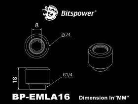 Bitspower G1/4" Silver Shining Advanced Multi-Link For OD 16MM - BP-EMLA16