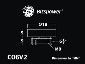 Bitspower G1/4" True Brass Stop Fitting V2
