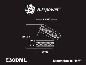 Bitspower True Brass Enhance 30-Degree Dual Multi-Link Adapter For OD 12MM