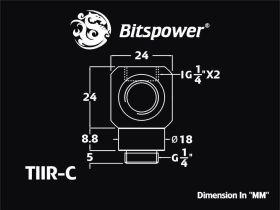 Bitspower G1/4" True Brass TII-Rotary IG1/4"X2 Extender