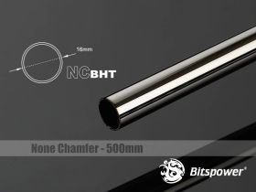 Bitspower None Chamfer Brass Hard Tubing OD16MM Black Sparkle - Length 500 MM - BP-NCBHT16BS-L500