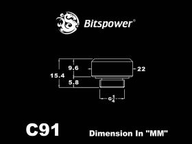 Bitspower G1/4" True Brass Multi-Link For OD 14MM Adapter