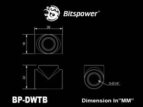 Bitspower T-Block met Triple G1/4" binnenschroefdraad - Deluxe White