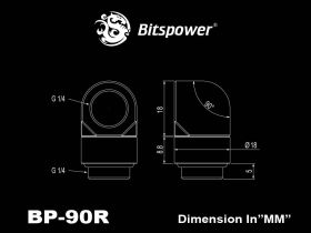 Bitspower G1/4 Royal Blue Rotary 90-Degree IG1/4 Extender - BP-RBL90R
