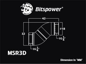 Bitspower Royal Blue Triple Rotary Mini Snake-Style Dual G1/4 Adapter - BP-RBLMSR3D