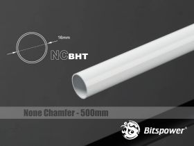 Bitspower None Chamfer Brass 500mm Hard Tubing OD 16mm - Deluxe White