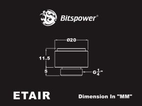 Bitspower G1/4 Black Sparkle AIR-Exhaust Fitting - BP-BSETAIR
