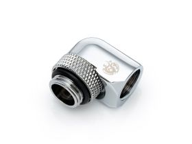 Bitspower G1/4" Silver Shining Rotary 90-Degree IG1/4" Extender (Compact Version)