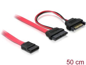 Slim SATA Cable Female > SATA 7 pin + SATA 15 pin 5V