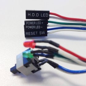 Power / Reset Switch cable with HDD LED and Power LED - 65cm