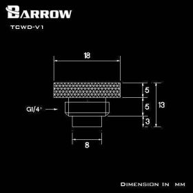 Barrow G1/4 - 10k Temperature Sensor Blank Plug - White