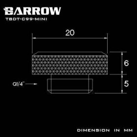 Barrow G1/4 - 14mm OD Mini Hard Tube Push Fitting - Black