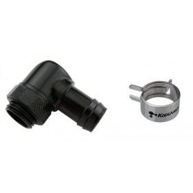 Koolance Rotary Elbow Barb Fitting for ID 10mm (3/8in) *Black*, G 1/4 BSPP