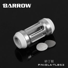 Barrow G1/4 Male Inline Composite Filter Quartz Glass - White + Shiny Silver