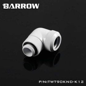 Barrow G1/4 Male Rotary To 90 Degree, 14mm Hard Tube Compression Fitting - White