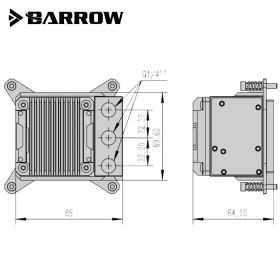 Barrow LRC 2.0 RGB Waterblock, Integrated 17W PWM Pump - AMD AM4