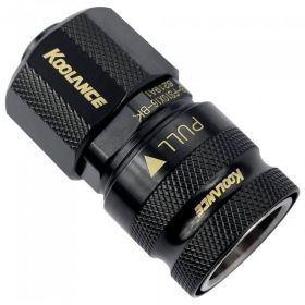 Koolance QD3 Female Quick Disconnect No-Spill Coupling, Compression for 10mm x 16mm (3/8in x 5/8in) - Black