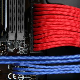BitFenix PSU 24-Pin Verlengkabel - 30cm Sleeved Red/Black