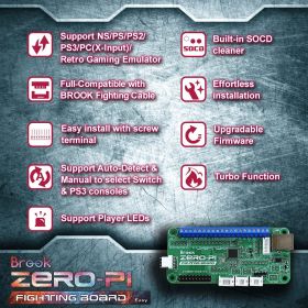 Brook Zero- Pi Fighting Board Easy Version - Screw Terminal Header Included