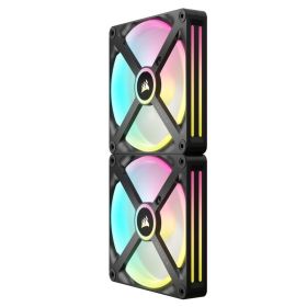 Corsair iCUE LINK QX140 RGB Series, PWM Fan, 2-Pack with RGB-Controller - 140mm, Starter-Kit (Black)